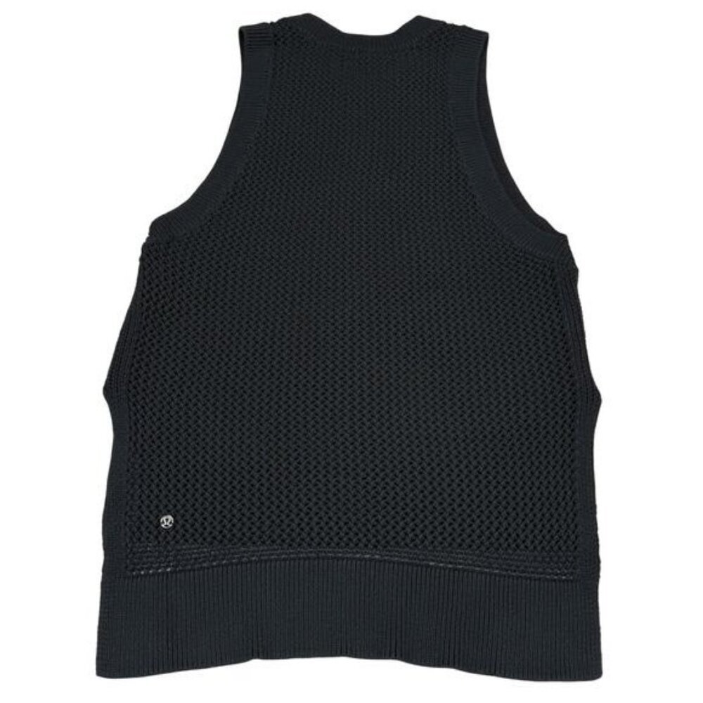 Lululemon Simply The Vest Primo Cotton Yarns In Black Size 4 - Picture 5 of 6